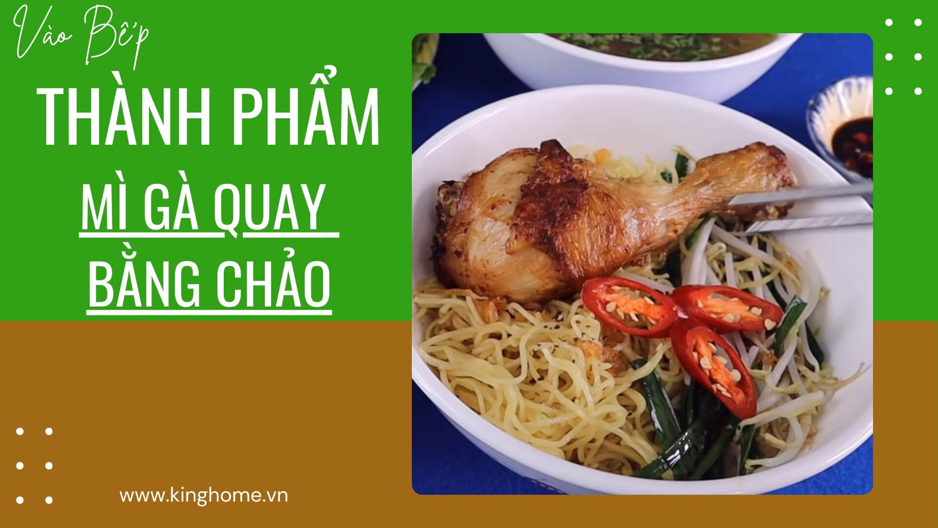 Mì gà quay bằng chảo