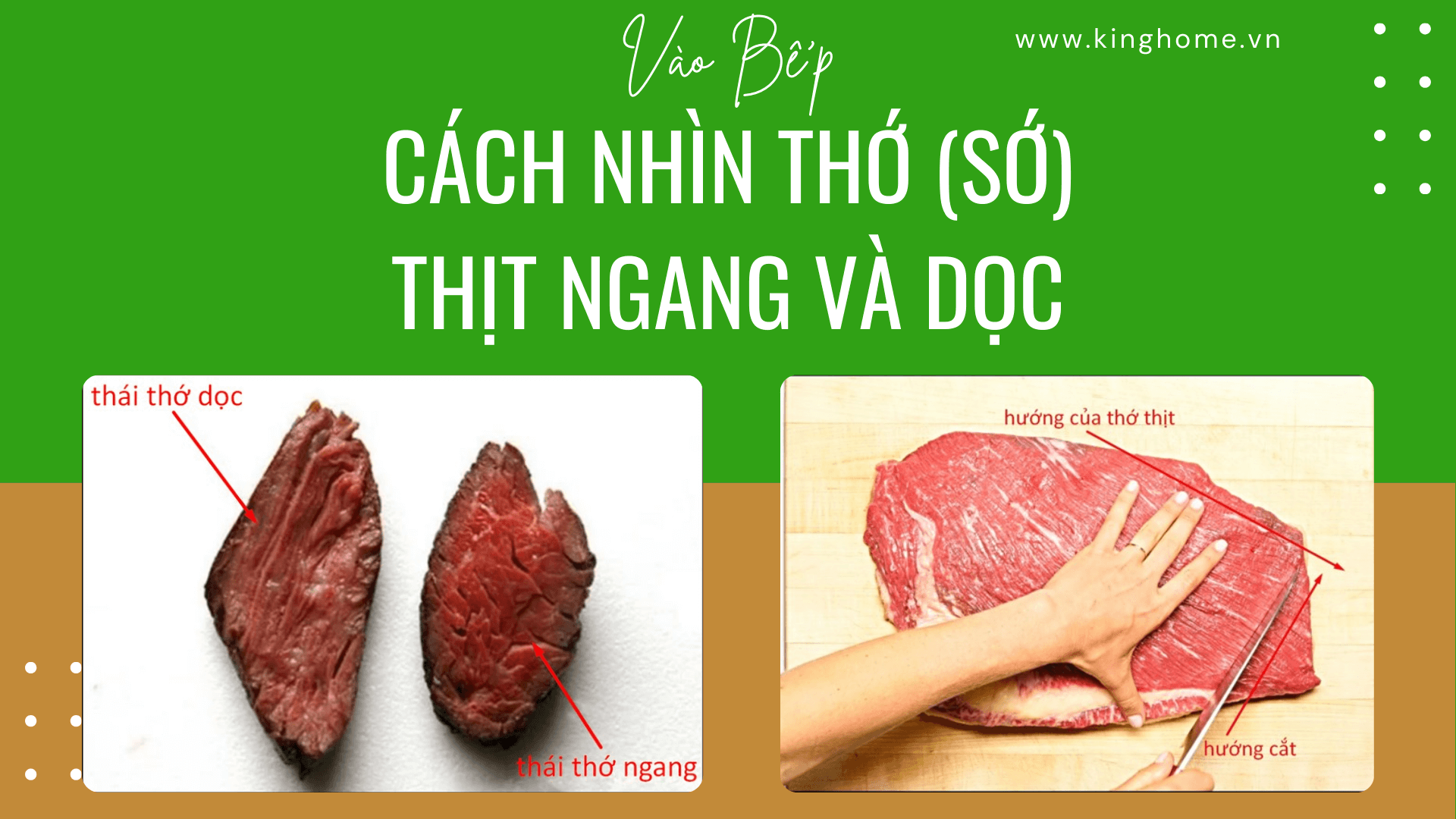 Cách nhìn thớ thịt ngang và dọc