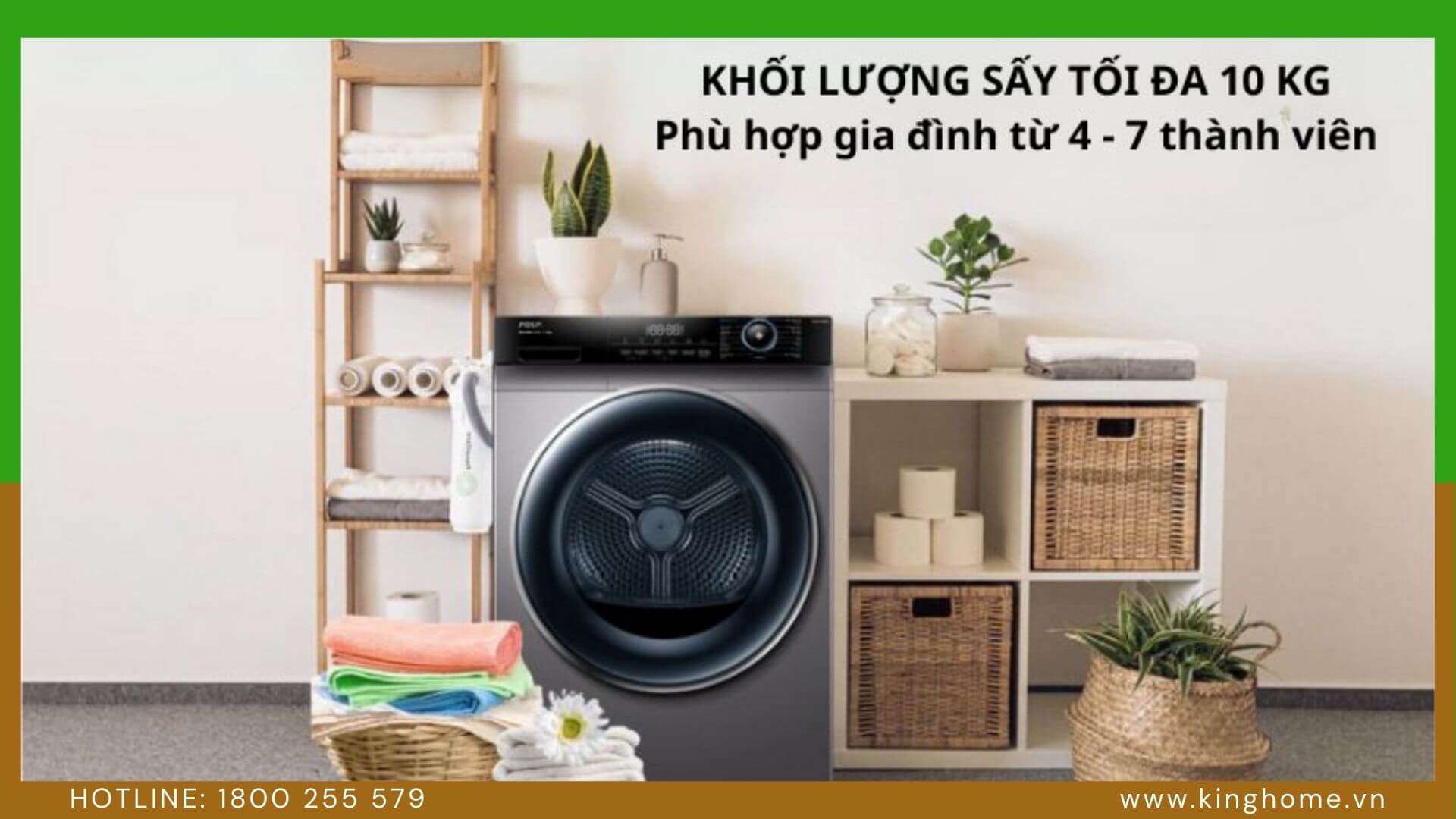 Top 10 máy sấy quần áo từ 8-10kg giá rẻ, chất lượng tại Kinghome.vn