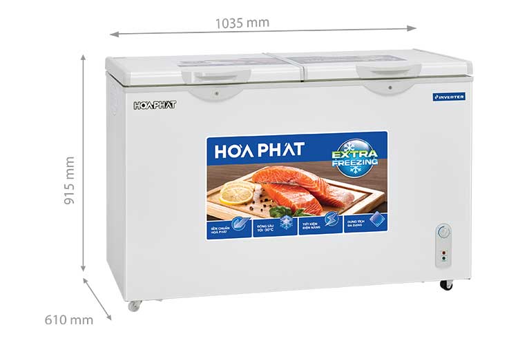 Tủ đông Hòa Phát Inverter HCFI 506S2Đ2 205 lít