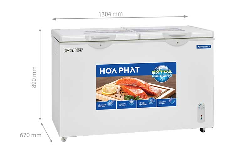 Tủ đông Hòa Phát Inverter HCFI 666S1Đ2 352 lít