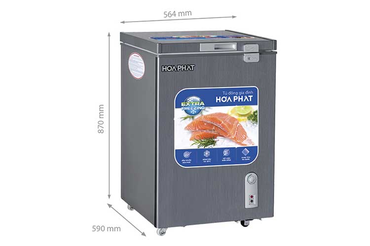 Tủ đông mini Hòa Phát HPF AD6107G 107 lít