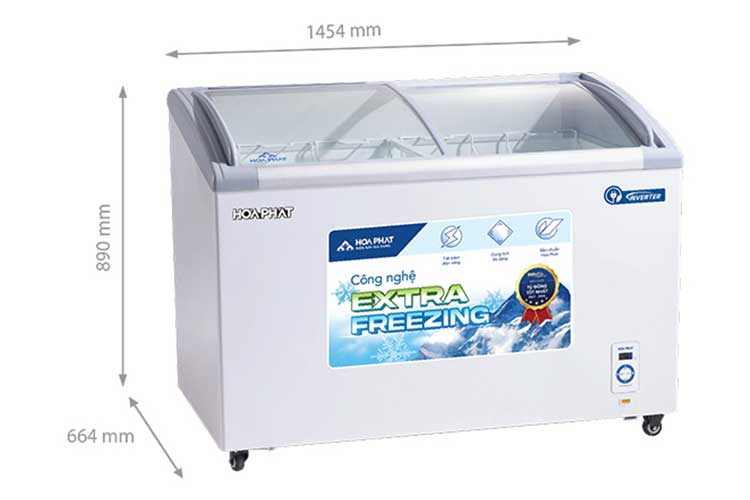 Tủ đông trưng bày Hòa Phát Inverter HSF AD8451.C1 451 lít