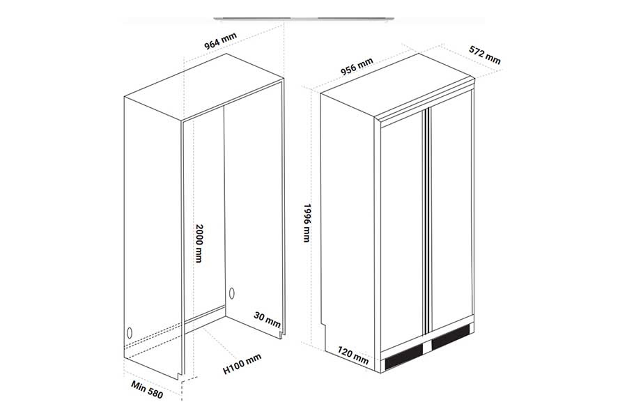 Tủ lạnh âm toàn phần Kaff KF- BI555W Luxury