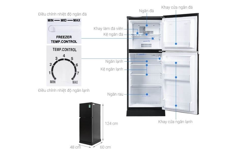 Tủ lạnh Aqua 130 lít AQR-T150FA(BS)