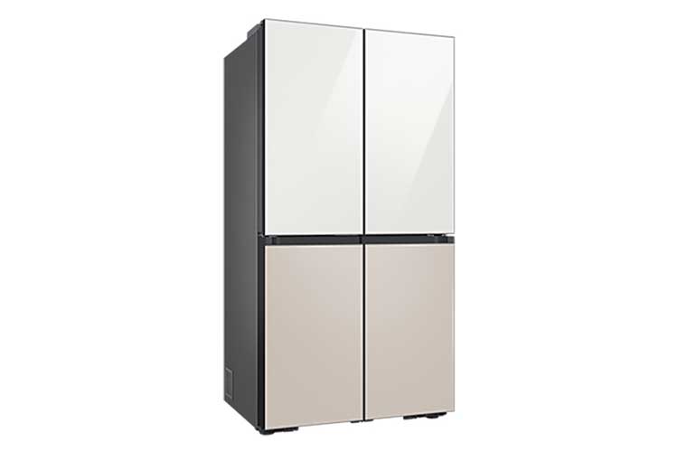 Tủ Lạnh Bespoke 4 Cửa RF59CB66F8S với Beverage Center™ 648 L, màu Trắng Thạch Anh/Nâu Be