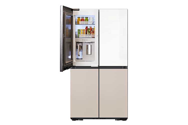 Tủ Lạnh Bespoke 4 Cửa RF59CB66F8S với Beverage Center™ 648 L, màu Trắng Thạch Anh/Nâu Be