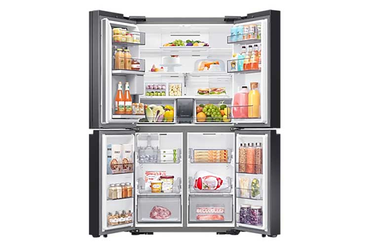 Tủ Lạnh Bespoke 4 Cửa RF59CB66F8S với Beverage Center™ 648 L, màu Trắng Thạch Anh/Nâu Be