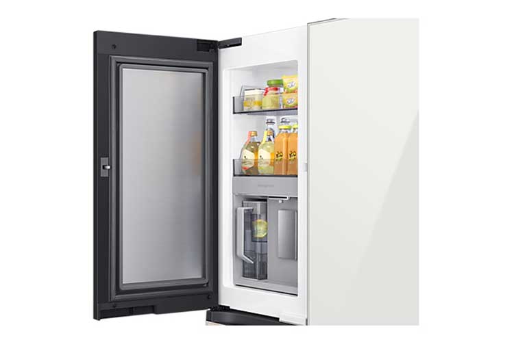 Tủ Lạnh Bespoke 4 Cửa RF59CB66F8S với Beverage Center™ 648 L, màu Trắng Thạch Anh/Nâu Be