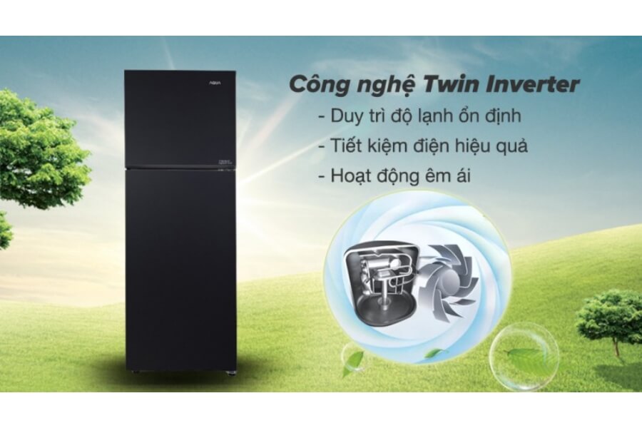 Tủ lạnh ngăn đông trên Aqua AQR-T376FA(FB)