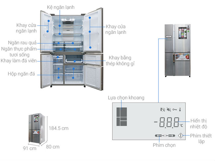 Tủ lạnh Sharp inverter SJ-F5X76VM-SL công nghệ Nhật Bản