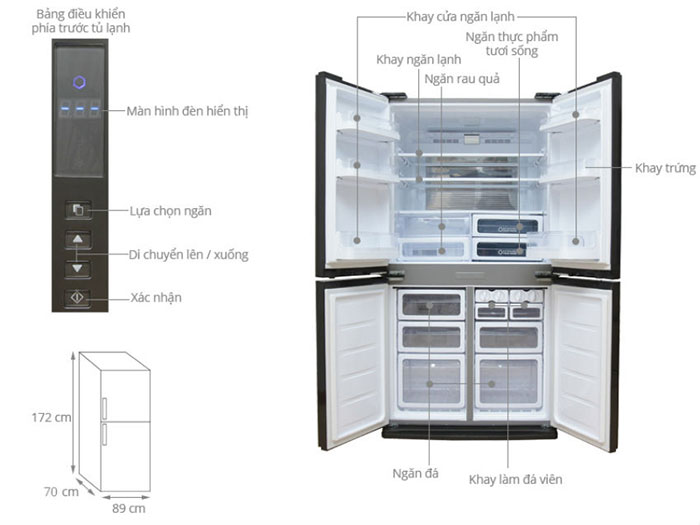 Tủ lạnh Sharp Inverter SJ-FX630V-ST cao cấp