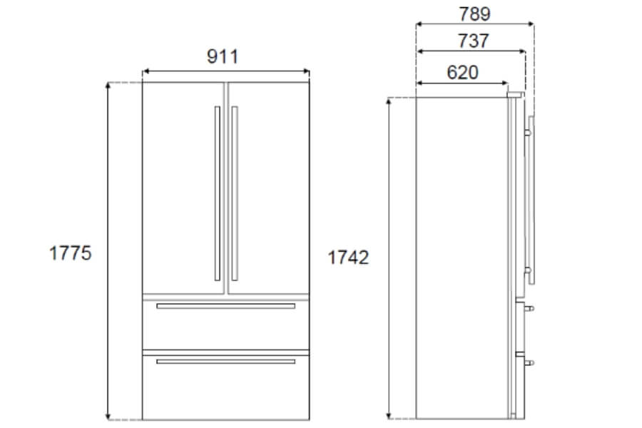 Tủ lạnh side by side Bertazzoni REF904FFNXTC