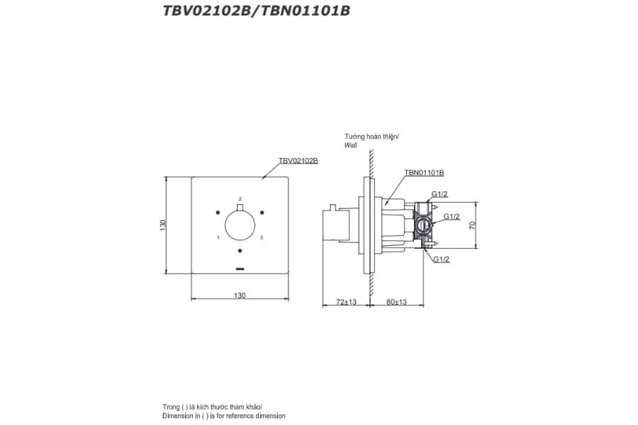 Van chuyển hướng 03 đường nước Toto TBV02102B/TBN01101B