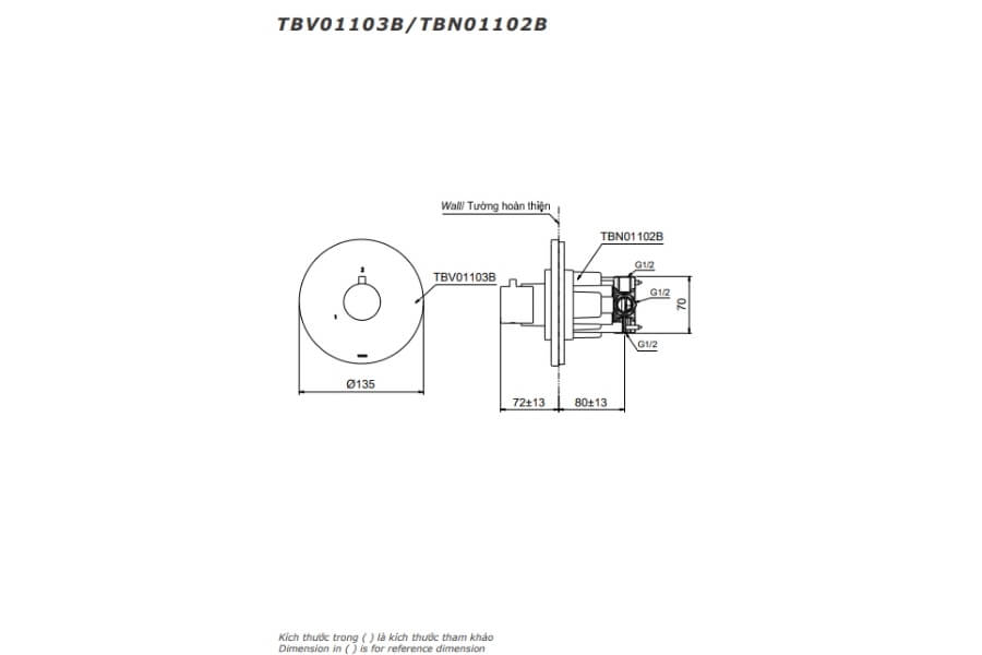 Van chuyển hướng 2 đường nước ra Toto TBV01103B/TBN01102B