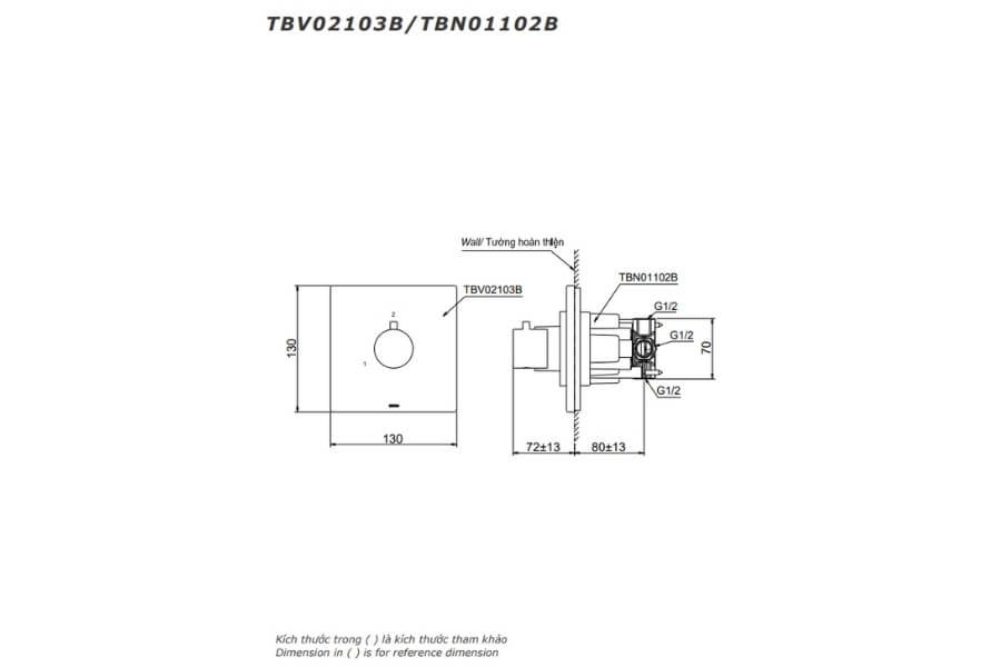 Van chuyển hướng 2 đường nước ra Toto TBV02103B/TBN01102B