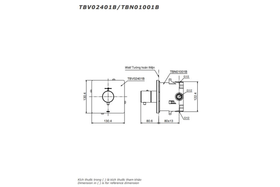 Van điều chỉnh nhiệt độ Toto TBV02401B/TBN01001B