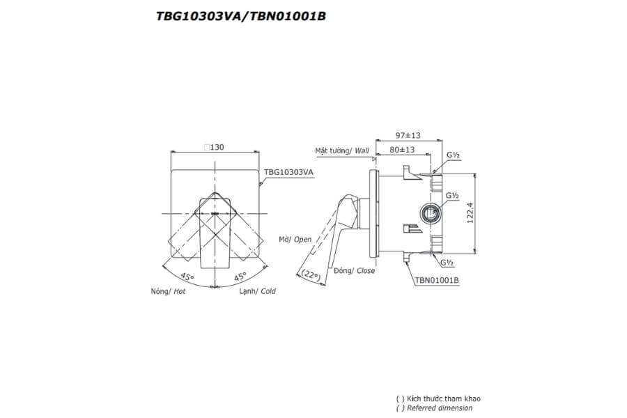 Van gật gù điều chỉnh nóng lạnh GB Toto TBG10303VA/TBN01001B