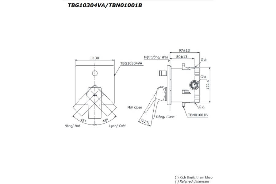 Van gật gù điều chỉnh nóng lạnh GB Toto TBG10304VA/TBN01001B