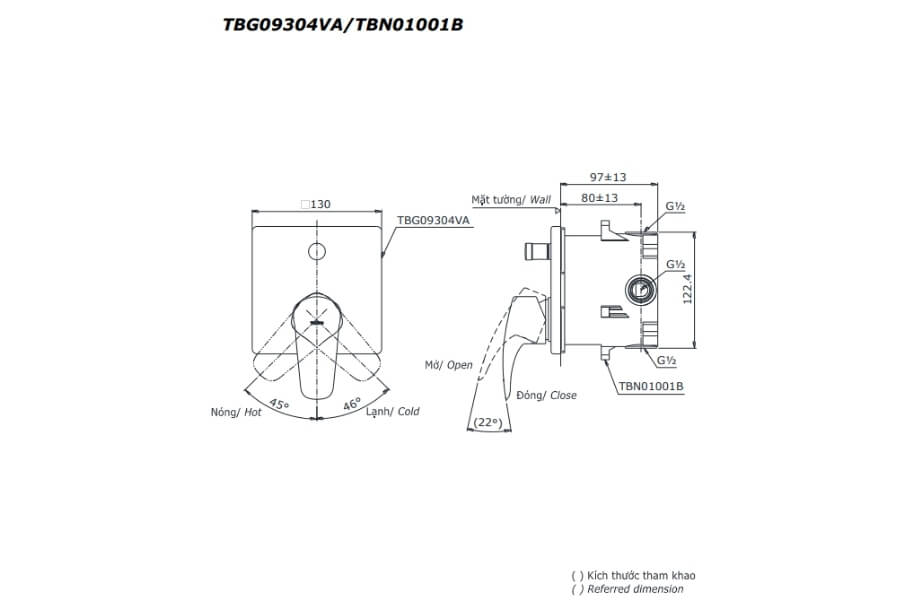 Van gật gù điều chỉnh nóng lạnh GM Toto TBG09304VA/TBN01001B