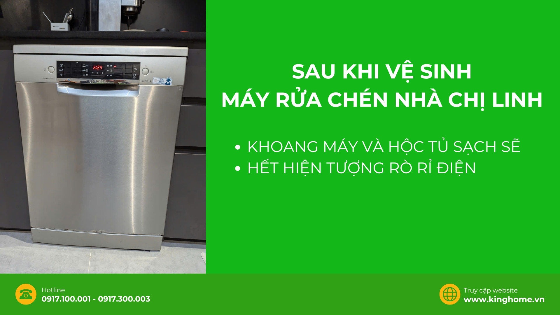 Vệ sinh máy rửa chén định kì tại nhà cho chị Linh tại Hồ Chí Minh