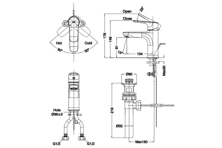 Vòi chậu đặt bàn Inax LFV-1402S