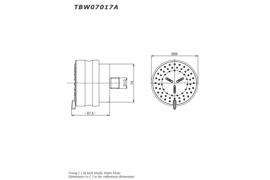 Vòi hoa sen âm tường Toto TBW07017A