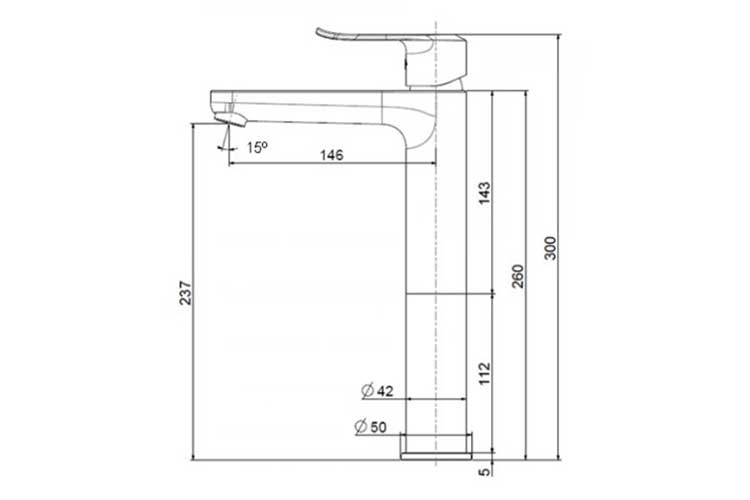 Vòi lavabo nóng lạnh cao cổ Modern American Standard WF-0703