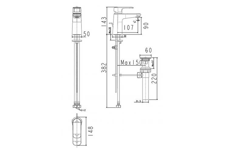 Vòi lavabo nóng lạnh LOVEN American Standard WF-1M01