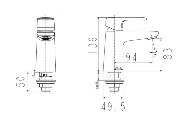 Vòi lavabo lạnh American Standard WF-1M06