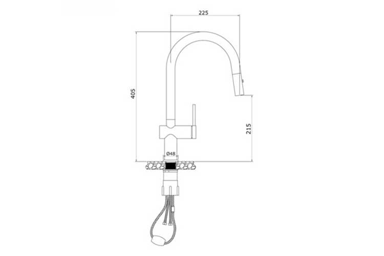 Vòi rửa bát dây rút Konox Comfor Chrome