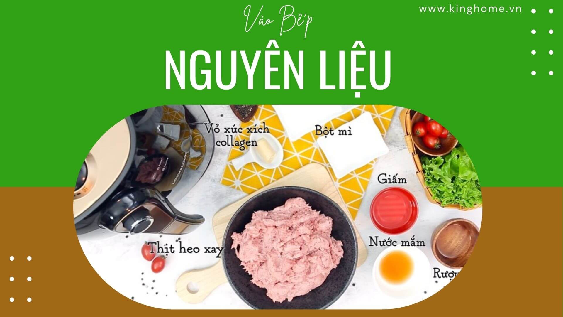 Nguyên liệu Xúc xích nướng bằng nồi chiên không dầu