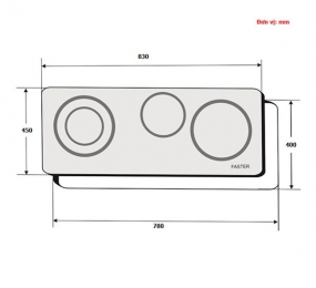 Bếp ba điện từ hồng ngoại Faster FS-MIX388