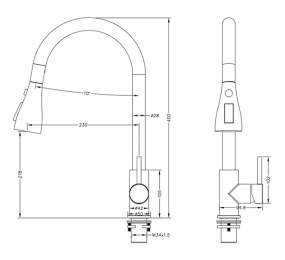 Vòi rửa chén Maadela MDF-106C Rhine