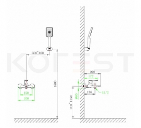 Bộ sen tắm cao cấp Korest K3124G