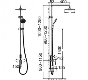 Bộ sen tắm cây cao cấp Korest K1103