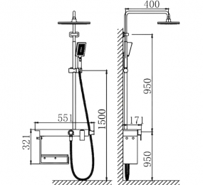 Bộ sen tắm cây Korest K1203