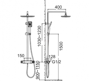 Bộ sen tắm cây nhiệt độ Korest K1220