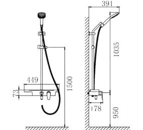 Bộ sen tắm thanh trượt Korest K3104