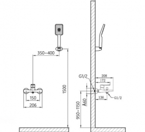 Bộ sen tắm Korest K3206