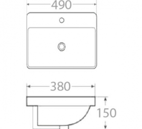 Chậu rửa lavabo dương vành CKR1125