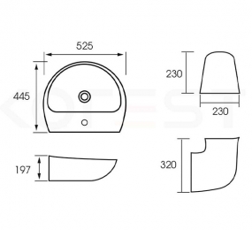 Chậu rửa lavabo treo tường Korest CKR6606AVI