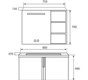 Bộ tủ chậu lavabo cao cấp Korest CKR-TC8239