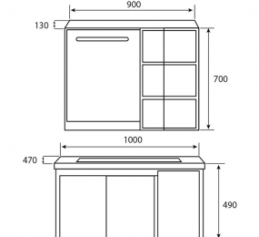 Bộ tủ chậu lavabo cao cấp Korest CKR-TC8202