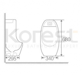 Bồn tiểu nam treo tường cảm ứng Korest TNKR3210