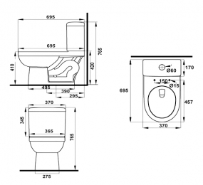 Bồn cầu một khối Sapporo Hafele 588.79.404