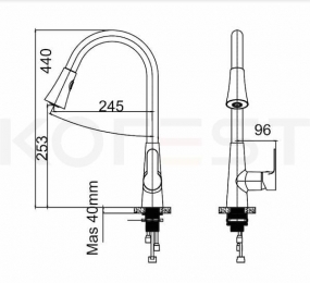 Vòi bếp cao cấp Korest K6015