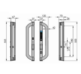 Khóa cửa nhôm vân tay Hubert HB CNI8 EU SILVER