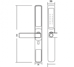 Khóa cửa nhôm điện tử Hyundai HY-SLS003