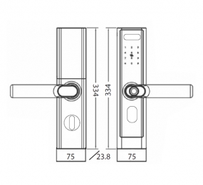 Khóa cửa gỗ điện tử Hubert HB CG75 BLACK